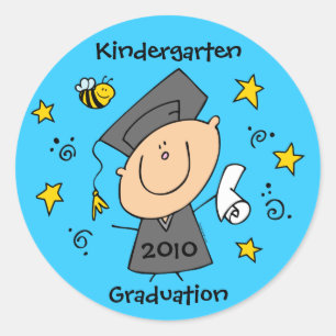 Cute Boy Grad Custom Classic Round Sticker