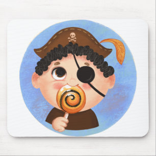 Cute boy in a pirate Halloween costume Mouse Mat