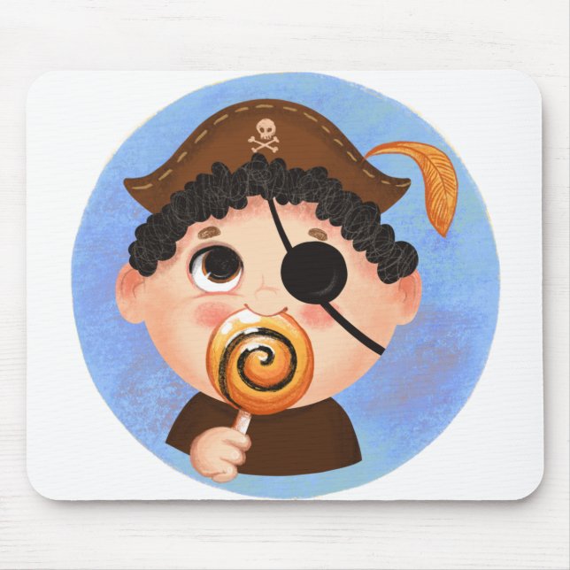 Cute boy in a pirate Halloween costume Mouse Mat (Front)