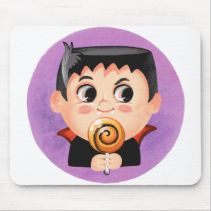 Cute boy in a vampire Halloween costume Mouse Mat