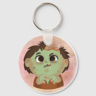 Cute boy in a Zombie Halloween costume  Chocolate  Key Ring