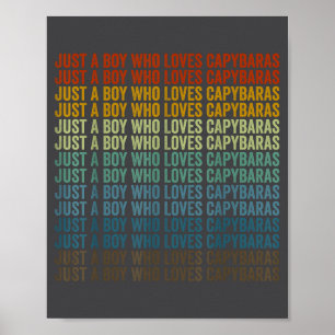 Cute Boy Loves Capybaras Capybara Poster