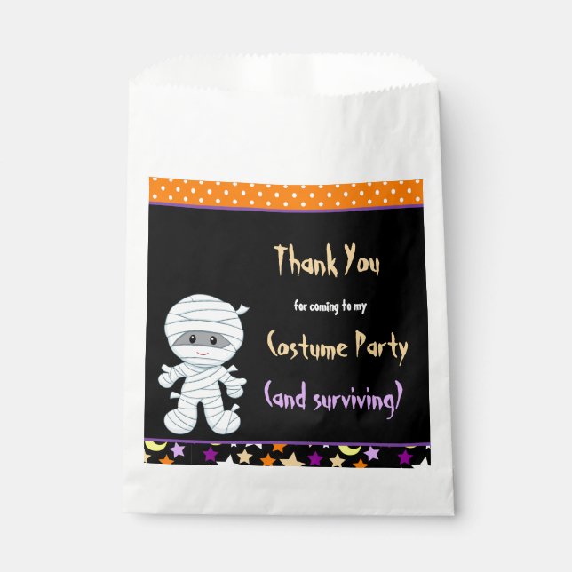 Cute Boy Mummy Halloween Costume Party Favour Bags (Front)