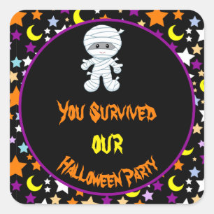 Cute Boy Mummy Halloween Costume Party Square Sticker