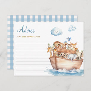 Cute Boy Noah's Ark Baby Shower Advice for Mommy Enclosure Card