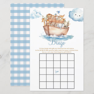 Cute Boy Noah's Ark Baby Shower Cloud Bingo Games
