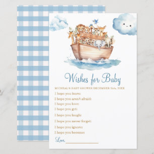 Cute Boy Noah's Ark Baby Shower Wishes for Baby