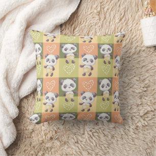 Cute Boy Panda Bear Cushion