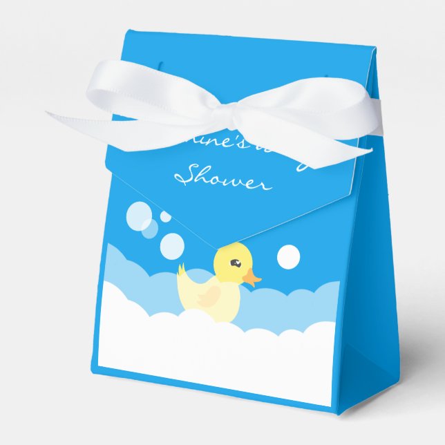 Cute Boy Rubber Ducky Baby Shower Favour Box (Front Side)