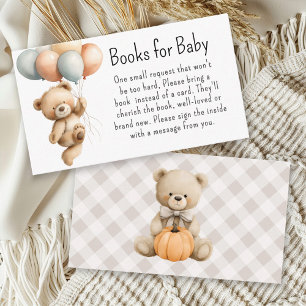 Cute Boy Teddy Bear Balloons Books for Baby Enclosure Card