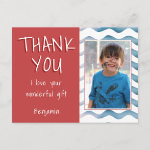 Cute Boy Thank you Birthday Photo Postcard