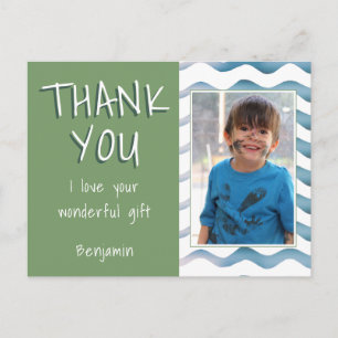 Cute Boy Thank you Birthday Photo Postcard