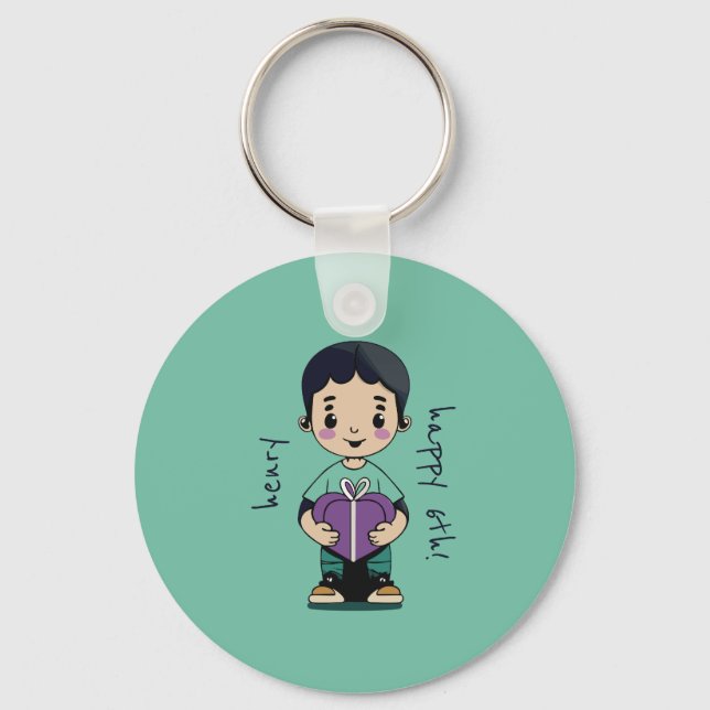 Cute Boy Tote Key Ring (Front)