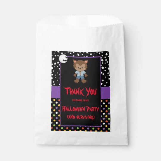 Cute Boy Werewolf Halloween Party Favour Bags