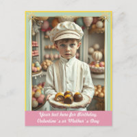 Cute boy with handmade gourmet sweets custom