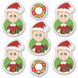 Cute boy with short blond hair Christmas Sticker