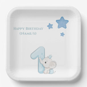 Cute Boys 1st Birthday Paper Plate