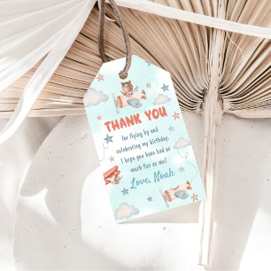 Cute Boy's Aeroplane Theme 1st Birthday Party Gift Tags