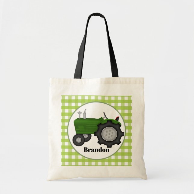 Cute boys Country Tractor add name Tote Bag (Front)