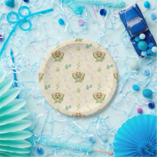 Cute Boys Dino Birthday Dinosaur Paper Plate