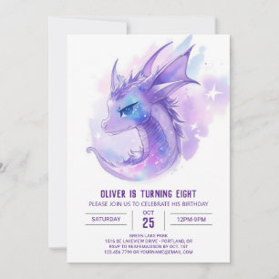 Cute Boy's Dragon Quest Birthday Invitation