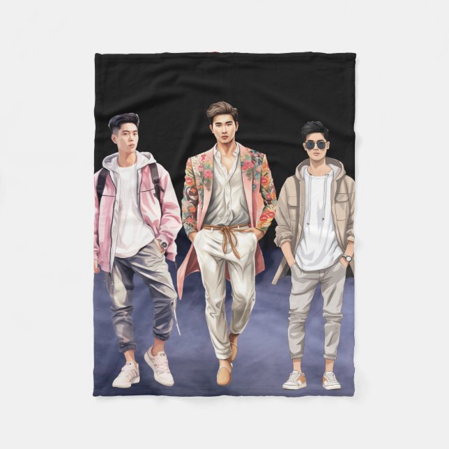 cute boys  fleece blanket (Front)
