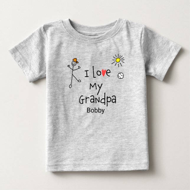 Cute Boys I love My Grandpa Baby Tee (Front)
