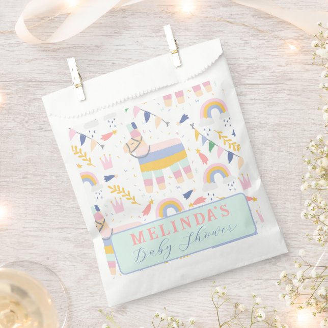 Cute Boy's Llama Rainbow Birthday Party  Favour Bags (Clipped)