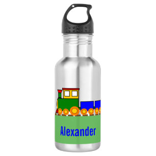 Cute Boy's Name Colourful Train 532 Ml Water Bottle