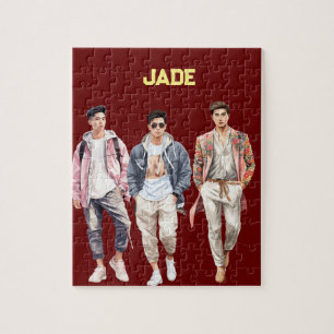 cute boys personalised name jigsaw puzzle
