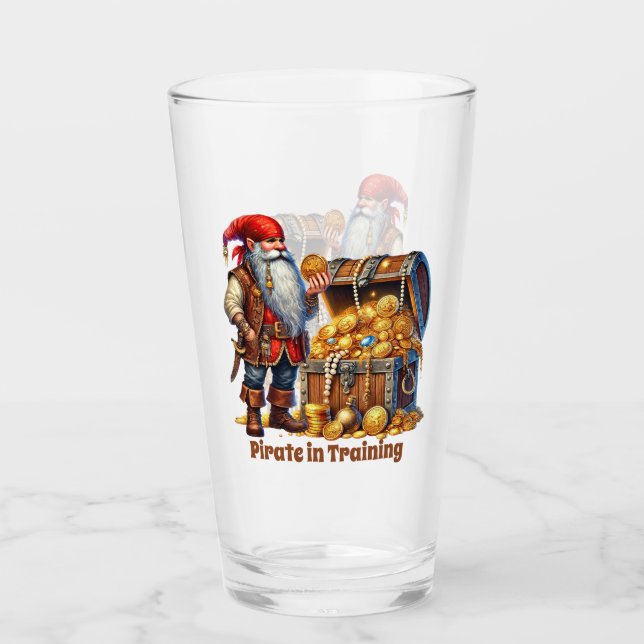 Cute boys pirate training  glass (Front)