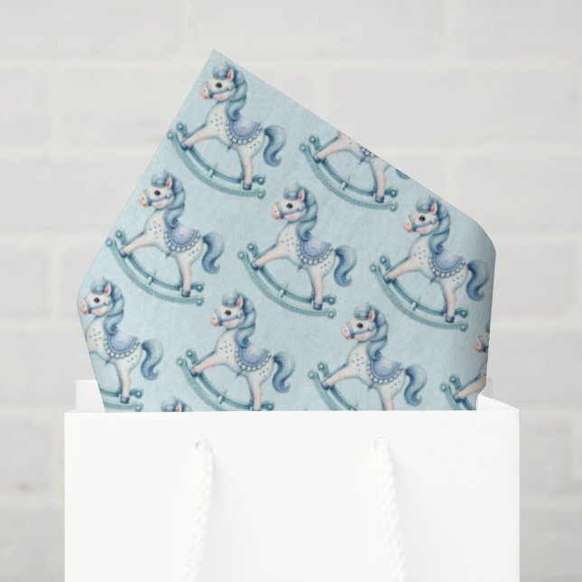 Cute boys rocking horse tiled pattern tissue paper (Gift Bag)