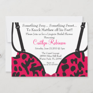 Cute Bra Lingerie Bridal Shower Invitation