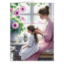 Cute Braiding Love with Mum Happy Mother's Day