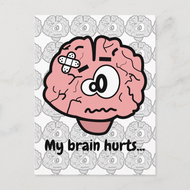 Cute Brain Injury Psychology Neurology Cartoon Postcard (Front)