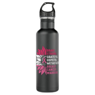 Cute Brave Strong Hopeful Breast Cancer Awareness 710 Ml Water Bottle