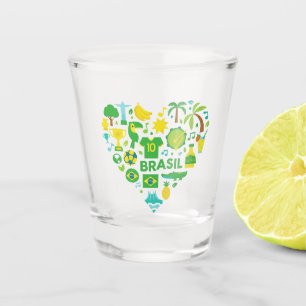 Cute Brazil Heart – Souvenir, Christmas Gift Shot Glass