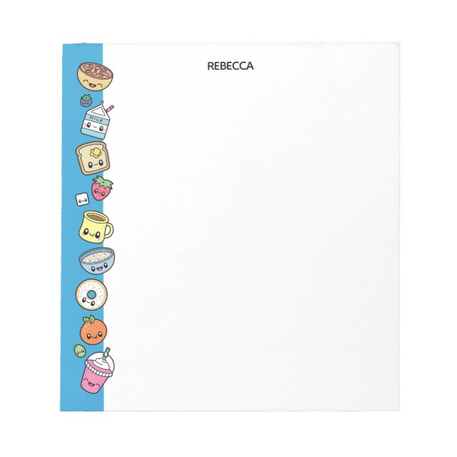 Cute Breakfast Food Notepad (Front)