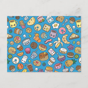 Cute Breakfast Food Postcard