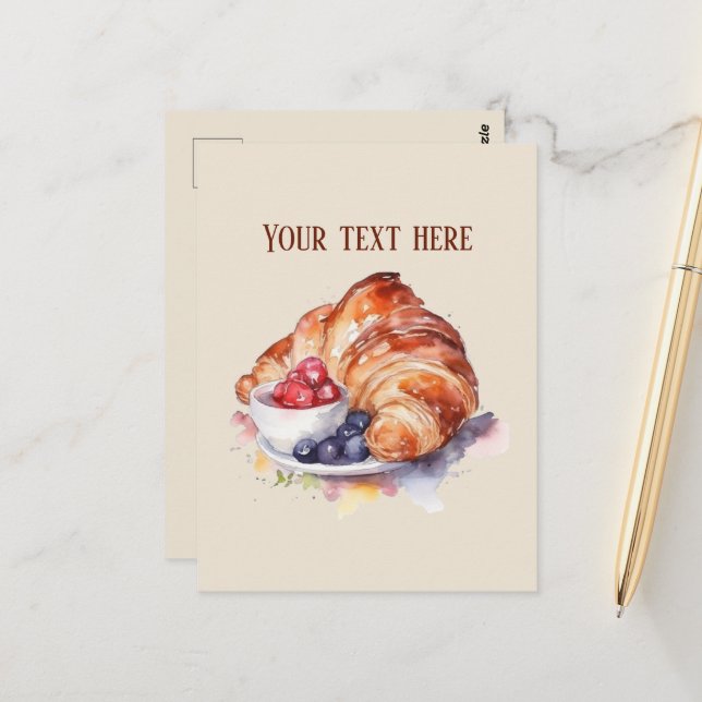 Cute breakfast lovers add text  postcard (Front/Back In Situ)