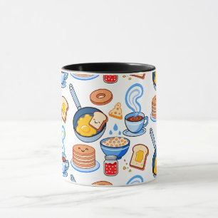 Cute Breakfast Pattern – Kawaii Food Seamless Mug