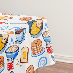 Cute Breakfast Pattern – Kawaii Food Seamless Tablecloth