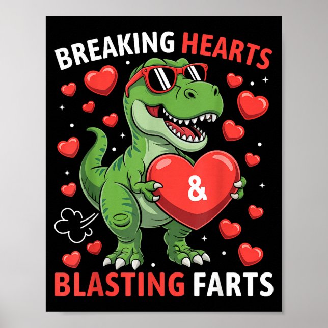 Cute Breaking Hearts Blasting Farts Kids Poster (Front)