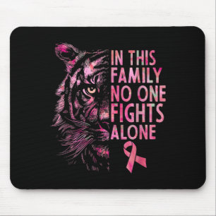 Cute breast cancer awareness 2025 tiger family mouse mat