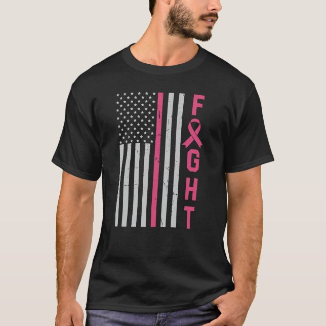 Cute Breast Cancer Awareness Friends Family Fight T-Shirt (Front)