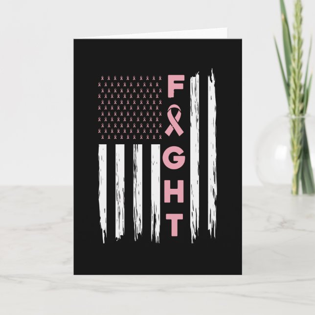 Cute Breast Cancer Awareness Friends Unity Fight Card (Front)