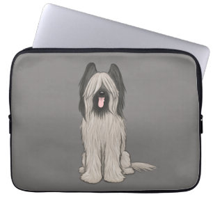 Cute Briard Cartoon Dog Laptop Sleeve