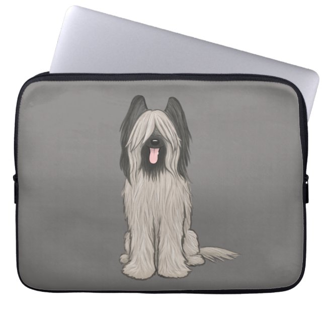 Cute Briard Cartoon Dog Laptop Sleeve (Front)