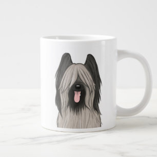 Cute Briard Cartoon Dog Large Coffee Mug