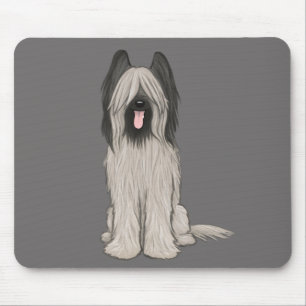 Cute Briard Cartoon Dog Mouse Mat
